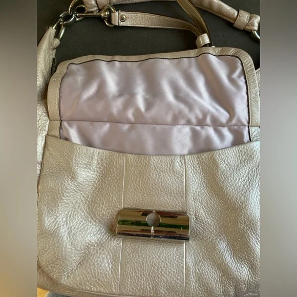 Coach Kristin Champagne Cream Pebble Soft Leather Hobo, Large, Dust Bag, Strap - Picture 11 of 15